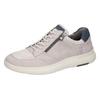 Sneaker WALDLÄUFER "Heiko", Herren, Gr. 8,5 (42,5), hellgrau, jeansblau, Nubukleder, kontrastfarbene Details, casual, Schuhe, in Schuhweite H (= sehr weit), Freizeitschuh, Halbschuh, Schnürschuh