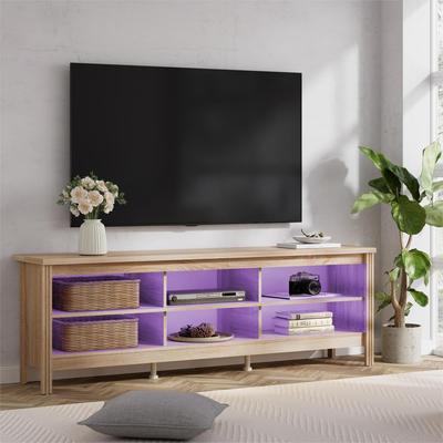 TV Stand for 75 Inch TV, Wood Entertainment Center with Storage, 70"