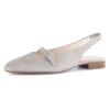 Slingpumps GABOR, Damen, Gr. 38,5, beige (hellbeige), Ziegenveloursleder, unifarben, elegant, Schuhe, Blockabsatz, Abendschuh, Businessschuh, elastisches Fersenriemchen