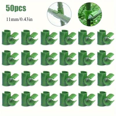 TEMU 50pcs Garden Support Clamps - Pp Plastic, For Plant Grafting & Frame Rods, Fits 8mm/11mm/16mm/20mm Diameters Image