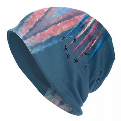 TEMU Biihudu Fashionable Polyester Spandex Knit Cap, Airplane Pattern Headwear, Unisex Soft Polyester Headband Hat Image