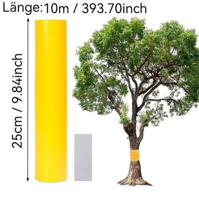 TEMU 1 Roll Of Self-adhesive Fruit Tree Grafting Tape, 25cm X 5/10/20m, Protector With Cable Ties For Cherry, , Plum Trees - Garden Protection And Support Image