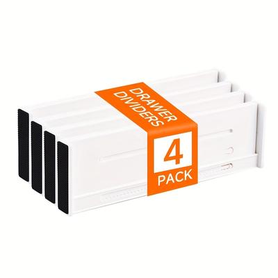 TEMU 1/4 Drawer Dividers Plastic, 5 High, Adjustable, Expandable, For Clothes, Dresser, Bed Image