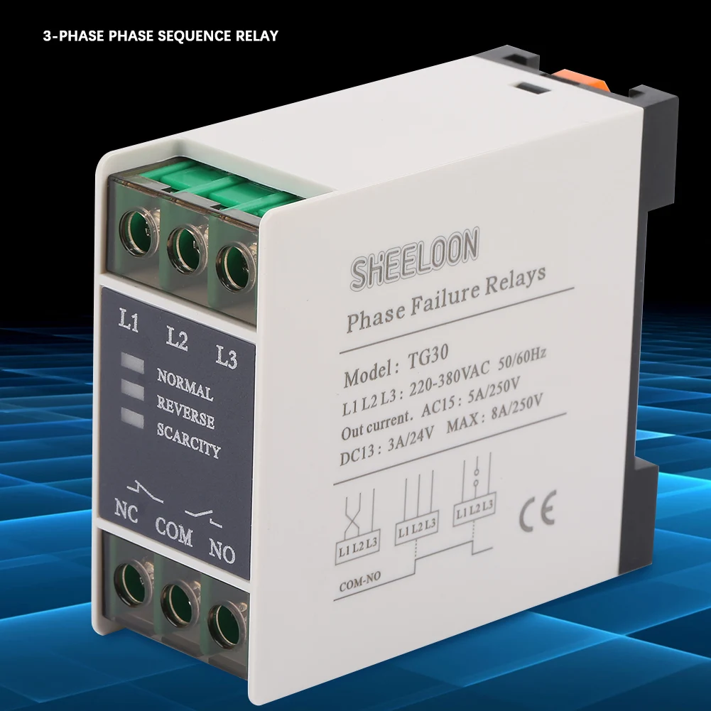 Phasen ausfall relais Phasen folge relais tg30 3-Phasen-Phasenfolge Relais Phasen ausfall verlust 220-380vac Image