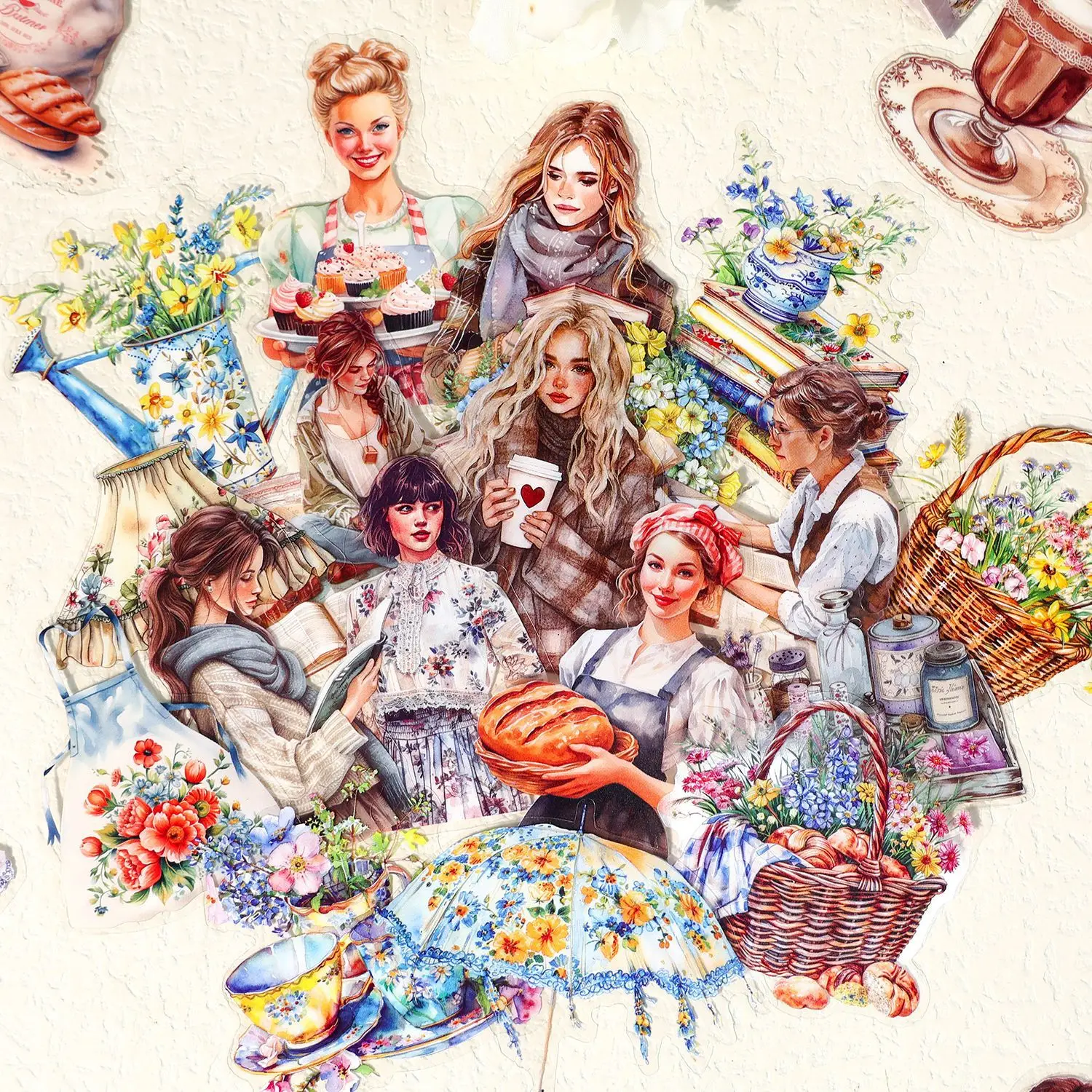 20 Stück Charakter Leben Landschaft Aufkleber Planer selbstklebend Diy Hand Konto Tagebuch Album Scrapbooking Material Image