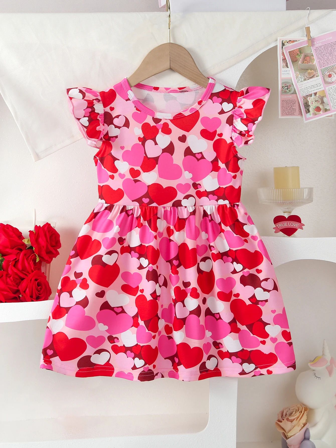 Directional Hot-Selling New Style Girl's Love Print Kleid Süßer und süßer Stil Image