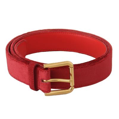Echter Dolce & Gabbana Leder Gürtel mit gravierter Logo-Schnalle Image