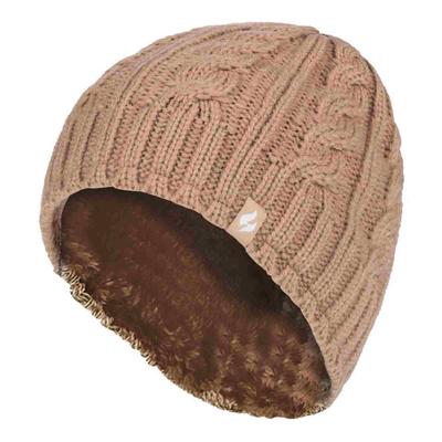 Damen Kabelstrick 3,4 Tog Fleece-Futter Thermo Wintermütze Image