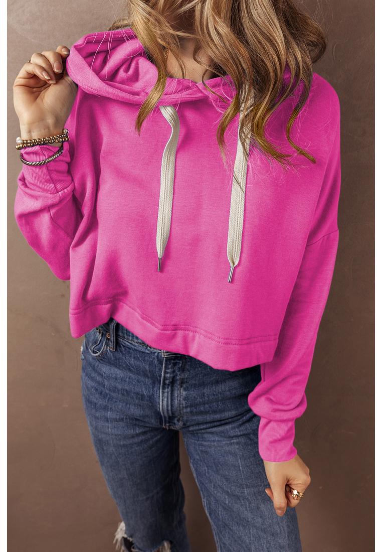 Azura Exchange Damen Pink Crop-Hoodie Sweatshirt Image