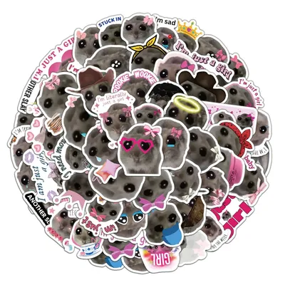 56PCS Traurige Maus Aufkleber Kreative Lustige Wasserdichte Nette Dekoration Aufkleber Hand Konto Image