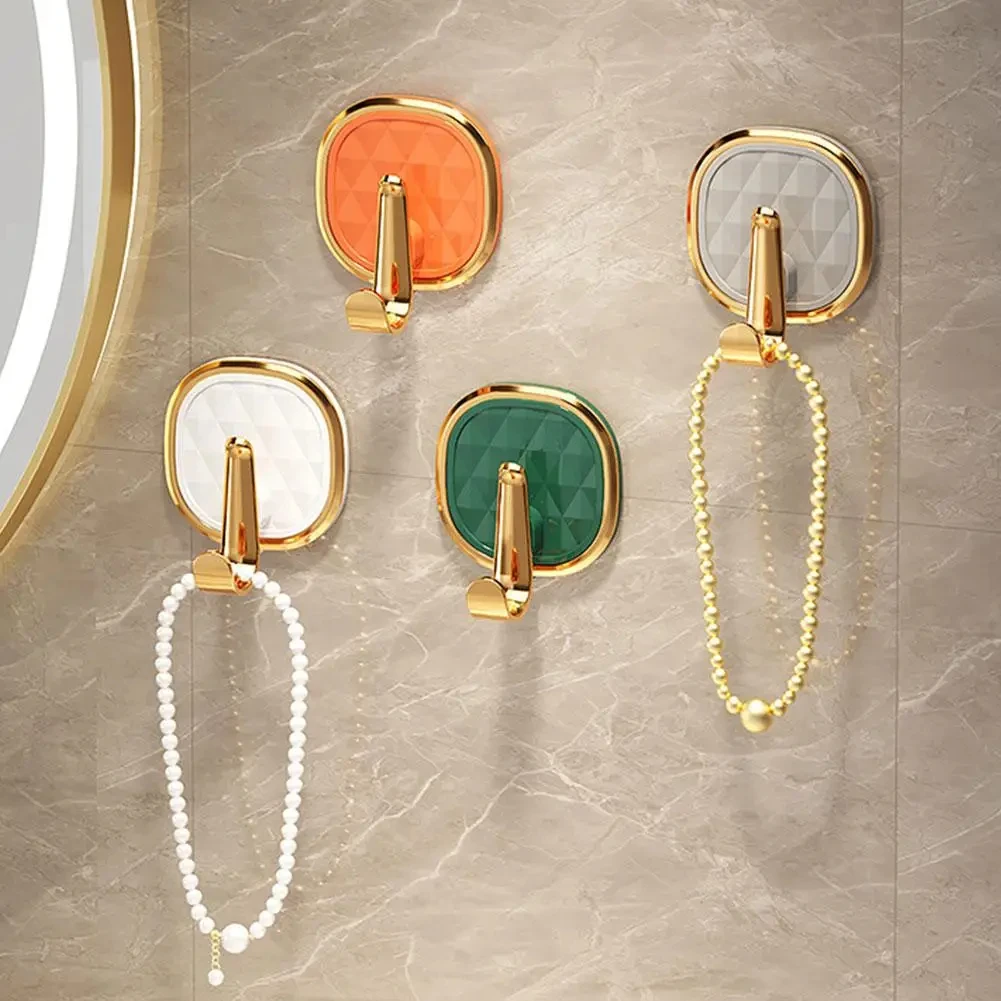 1/4 stücke Luxus stanz freie Wand haken starke klebrige Kleiderbügel Kleider ständer Handtuch Tasche Schlüssel Küchen tür Veranstalter einfach zu installieren