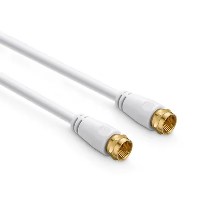 Digizulu F Type Antenna Cable RG6 Coaxial Cord for TV Fly Lead Aerial Male to Male RF Cord for
