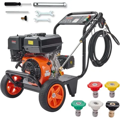 Gas Pressure Washer, 4400 PSI 4.0 GPM, Gas Powered Pressure Washer with Copper Pump, Spray Gun and