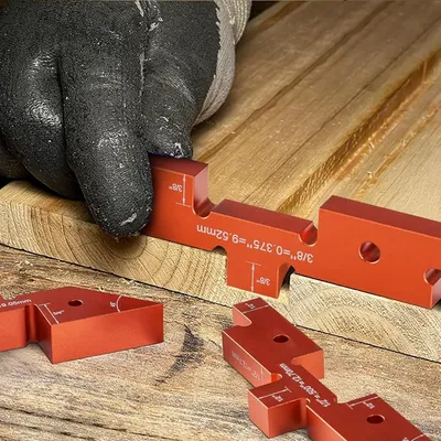 AT35 Router Table Setup Bars, 14 Pcs, Precision Aluminum Setup Blocks Height Gauge Set, With Laser
