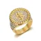 Hip Hop Iced Out Bling Dollar Sign Big Ring Male Gold Color Stinless Steel Round CZ Rapper Rings For Men Party Jewelry Gift 2025