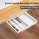 1pc bianco autoadesivo cassetto portaoggetti scatola trucco matita vassoio scrivania nascosta sotto il supporto da scrivania scatola di immagazzinaggio autoadesiva sotto il cassetto