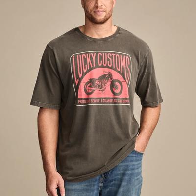 Lucky Brand Big & Tall Lucky Customs Tee - Men's Clothing Tops Shirts Tee Graphic T Shirts in Raven, Size 3XLT