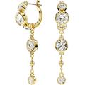 Paar Creolen SWAROVSKI "Schmuck Geschenk Imber Drop-Ohrhänger", gelb (gelbgoldfarben, metallfarben, kristallweiß, kristallweiß), Ohrringe, Damen, Metall, mit Swarovski Kristall - Einhänger abnehmbar