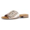 Pantolette GABOR "RHODOS", Damen, Gr. 38, gold (goldfarben), Ziegenleder, metallic, klassisch, Schuhe, Blockabsatz, Sommerschuh, Komfortschuh in Weite G (= weit)