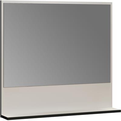 Badspiegel WELLTIME "Amrum", grau (hellgrau), B:80cm H:74cm T:14cm, FSC-zertifizierter Holzwerkstoff, glasspiegel, Spiegel, Eleganter Badezimmerspiegel mit Ablage - Maße (B/T/H) 60-80/14/74 cm Image