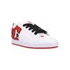 Sneaker DC SHOES "Court Graffik", Gr. 11,5(45), weiß, rot, schwarz, 57.05% Leder, 28.2% Synthetikmaterial, 13.87% Polyester, 0.88% Textil, Schuhe
