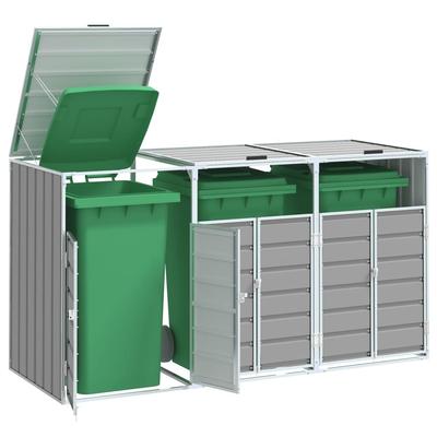vidaXL Wheelie Bin Storage Rubbish Waste Bin Storage Steel