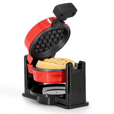 5 Inch Nonstick Round Electric Classic Belgian Waffle Maker in Red