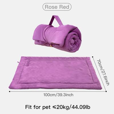 TEMU Summer Large Dog Portable Travel Blanket Roll- Bed Mat For Car Seat, Suitable For Medium And Small , Easy To Clean Labrador & French Bulldog Image