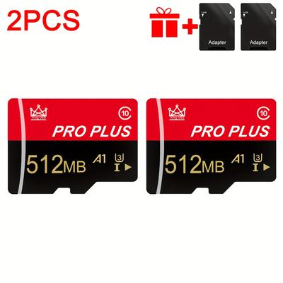 TEMU 2pcs / Memory Card 1gb-128gb With Adapter, High Speed Uhs- 10 C10 A1 Tf Card For Phone, Camera, Tablet, Car Audio, Game Console - Secure Storage Image