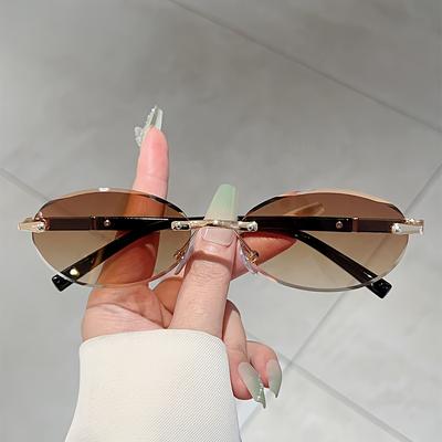 TEMU 1 Pair Of Elegant Black Oversized Glasses With Gradient Lenses - Metal Frame, High-quality Pc Material, Stylish Men And Women, Stylish Accessory|sleek | Glasses Image