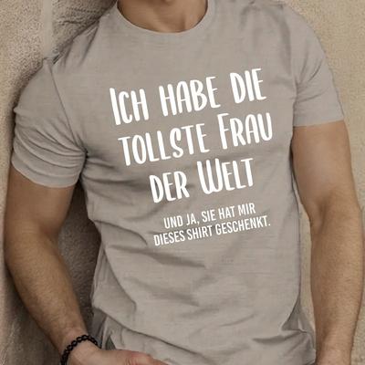 TEMU [casual ] Men's Casual Summer T-shirt - Short Sleeve, Round Neck, Geometric Print In Blue, Lightweight Polyester, Machine Washable, Regular Fit, Casual Attire Image