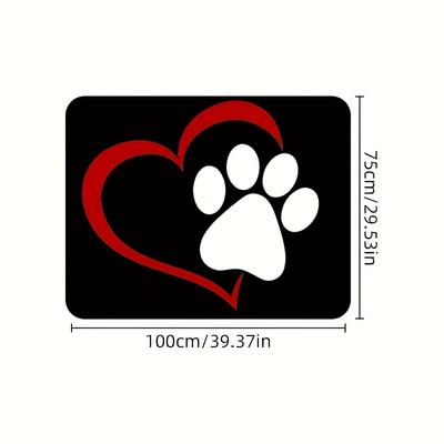 TEMU Carpet, Red Paw Print Car Trunk Liner, Machine Washable Breathable And Durable Car Trunk Decorative Carpet, 2d Flat Image