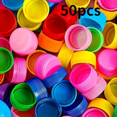 TEMU 50pcs Multicolor Plastic Bottle Caps For Crafts And Neon Sign Projects, Material Diy Craft Covers, Vase Fillers Image