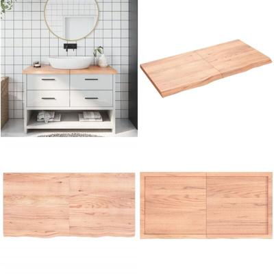 Vidaxl - Waschtischplatte Hellbraun 120x60x(2-4) cm Massivholz Behandelt - Eichenholz Platte - Holz Image