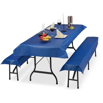 Bierzeltgarnitur Auflage, 3er Set, Biertisch Tischdecke 250x100cm, 2 Bierbankauflagen, abwaschbar, Image