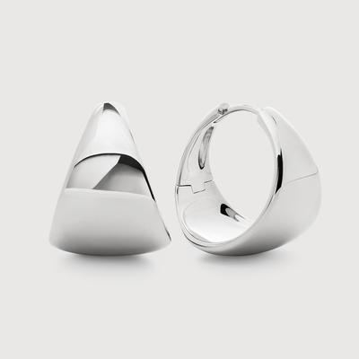 Sterling Silver Tapered Large Hoop Earrings