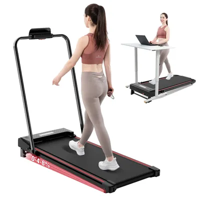 Foldable Treadmill for Home with Incline, Compact Walking Pad with Wide Running Belt, Desk Treadmill