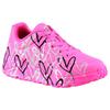Sneaker SKECHERS "UNO LITE-METALLIC LOVE", Kinder, Gr. 29, bunt (pink, multi), Lederimitat, kontrastfarbene Details, sportlich, Schuhe, Keil,-Schnürschuh, Skech-Air Funktion, Größenschablone zum Download