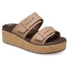 Keilpantolette CROCS "Brooklyn Cork Buckle", Damen, Gr. 37, braun, Croslite, casual, Schuhe, Keilsandale, Plateausandale mit LiteRide™ Schaumfußbett