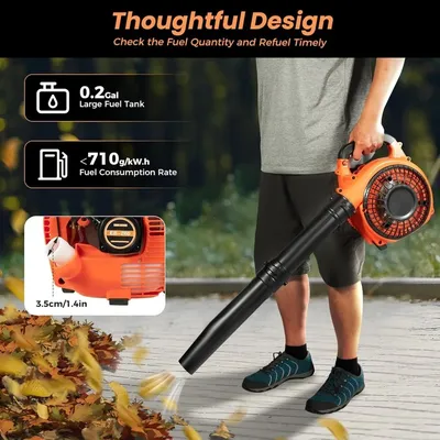 2-Stroke Handheld Leaf Blower Gas Powered Leaf Blower Handheld Petrol Blower Powerful Clearing