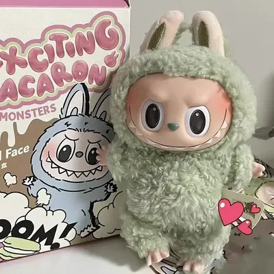 High Quality Cute Labubu The Monsters Box Toys Cardiac Macarone Kawai Guess Bag Figure Model Bag