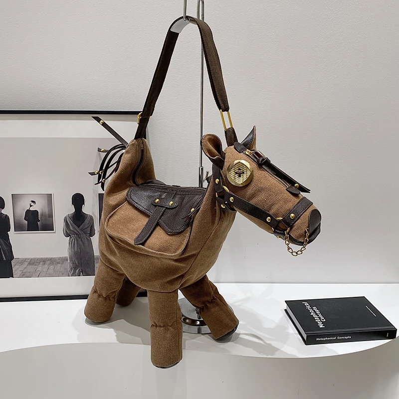 2025 nouveau Style à la mode toile poney sacs à bandoulière sens de la personnalité de luxe Super Cool sacs à bandoulière pour les femmes chaud à la mode