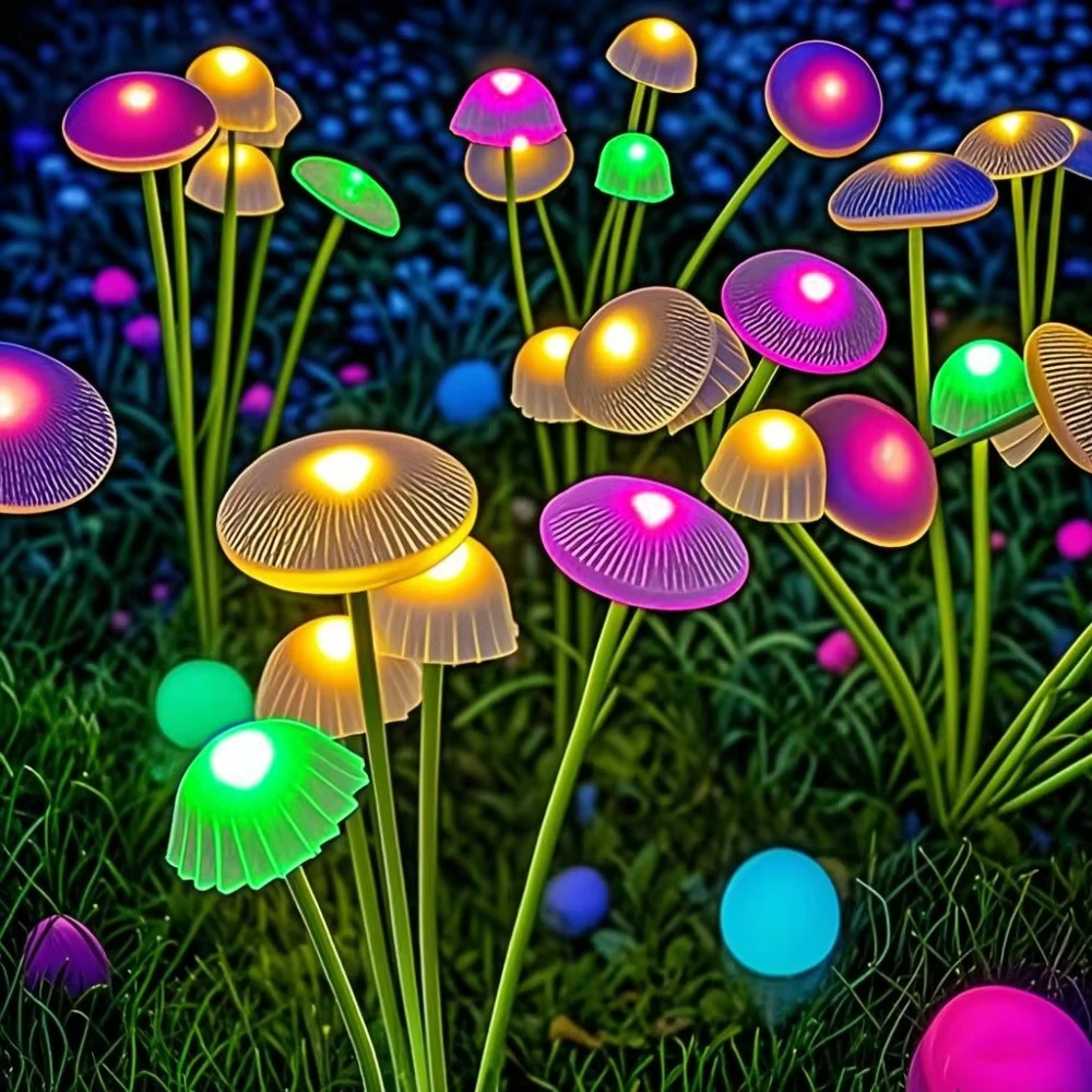 10L lampes de jardin solaires double Mode LED lumières de champignon solaire décor étanche cour Patio voie méduse pour ambiance de jardin