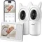 ieGeek 1080P PTZ 355 ° / Téléphone bébé 4,3 pouces avec 2 caméras, smartphone connecté vidéo,