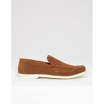Threadbare Men's Tan Brown Faux Suede Slip On Loafers