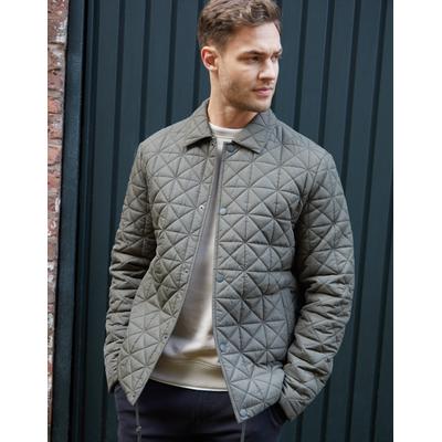 Khaki Green Collared Quilted Jacket