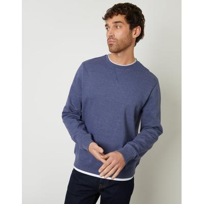 Denim Marl Blue Mock T-Shirt Crew Neck Sweatshirt