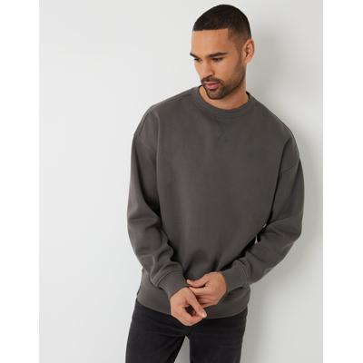Threadbare Men's Slate Grey Relaxed Fit Crew Neck Sweatshirt