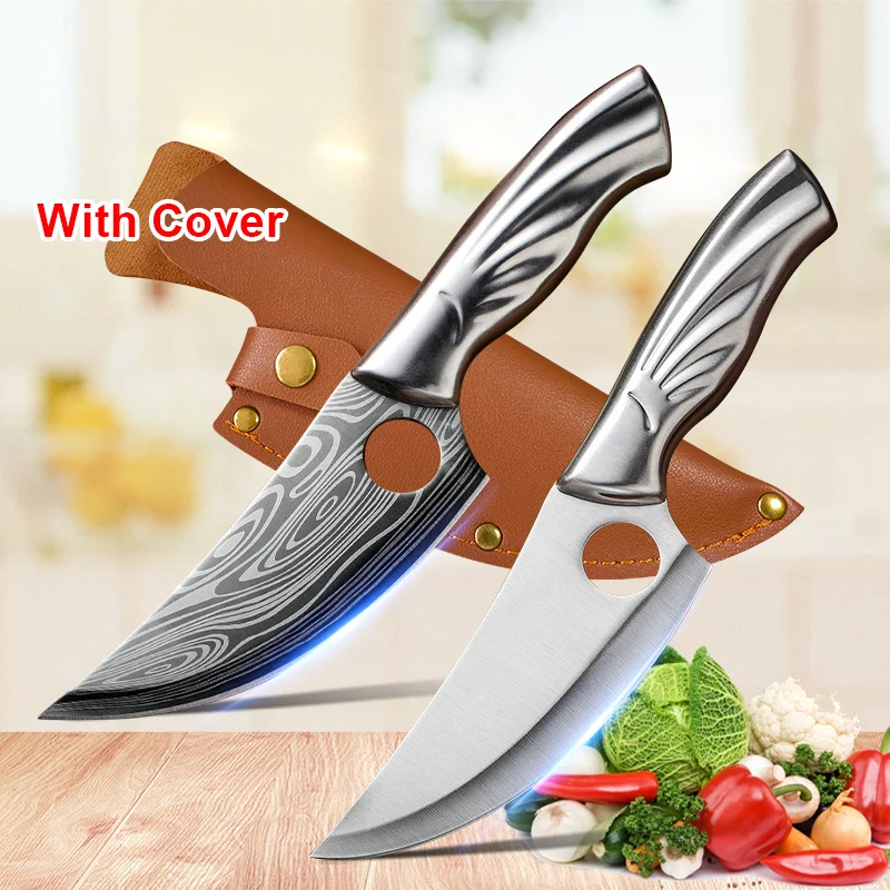 Ausbeinmesser Hackmesser Fleisch Obst Fisch Schneidemesser Chef BBQ Kochmesser Stahlgriff Handgeschmiedete Klinge Grill Küchenmesser Image