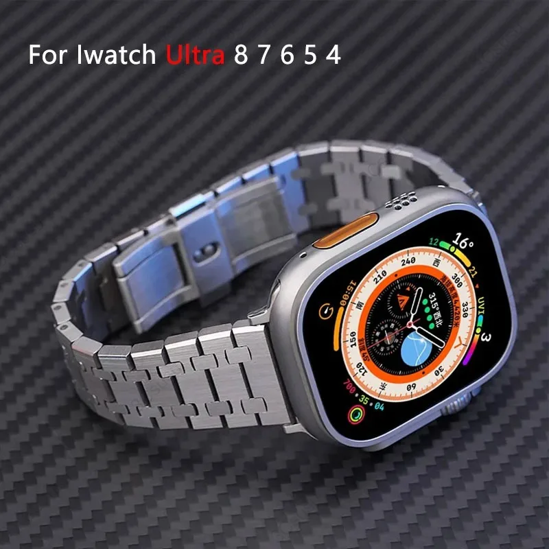 Luxus-Armband für Apple Watch iwatch Ultra 9 8 7 6 5 4 SE Edelstahlarmband 49 mm 44 mm 45 mm 42 mm 41 mm AP Royal Strap Image